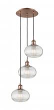 Innovations Lighting 113B-3P-AC-G555-8CL - Ithaca - 3 Light - 15 inch - Antique Copper - Cord hung - Multi Pendant