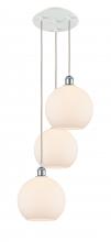 Innovations Lighting 113B-3P-WPC-G121-10 - Athens - 3 Light - 17 inch - White Polished Chrome - Cord Hung - Multi Pendant