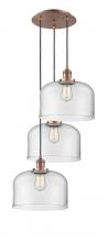 Innovations Lighting 113F-3P-AC-G72-L - Cone - 3 Light - 18 inch - Antique Copper - Cord hung - Multi Pendant