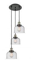 Innovations Lighting 113F-3P-BAB-G74 - Cone - 3 Light - 14 inch - Black Antique Brass - Cord hung - Multi Pendant