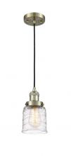 Innovations Lighting 201C-AB-G513-LED - Bell - 1 Light - 5 inch - Antique Brass - Cord hung - Mini Pendant