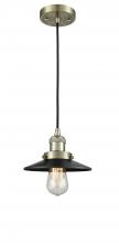 Innovations Lighting 201C-AB-M6 - Railroad - 1 Light - 8 inch - Antique Brass - Cord hung - Mini Pendant