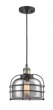 Innovations Lighting 201C-BAB-G73-CE - Bell Cage - 1 Light - 9 inch - Black Antique Brass - Cord hung - Mini Pendant