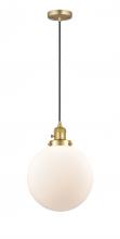 Innovations Lighting 201CSW-SG-G201-10-LED - Beacon - 1 Light - 10 inch - Satin Gold - Cord hung - Mini Pendant