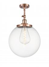 Innovations Lighting 201F-AC-G202-14 - Beacon - 1 Light - 14 inch - Antique Copper - Semi-Flush Mount