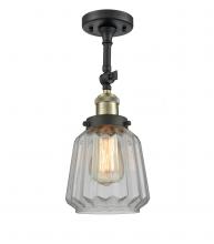 Innovations Lighting 201F-BAB-G142 - Chatham - 1 Light - 7 inch - Black Antique Brass - Semi-Flush Mount