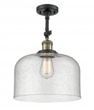 Innovations Lighting 201F-BAB-G74-L - Bell - 1 Light - 12 inch - Black Antique Brass - Semi-Flush Mount