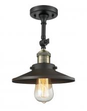 Innovations Lighting 201F-BAB-M6 - Railroad - 1 Light - 8 inch - Black Antique Brass - Semi-Flush Mount