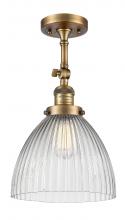 Innovations Lighting 201F-BB-G222 - Seneca Falls - 1 Light - 10 inch - Brushed Brass - Semi-Flush Mount