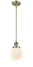 Innovations Lighting 201S-AB-G201-6-LED - Beacon - 1 Light - 6 inch - Antique Brass - Stem Hung - Mini Pendant