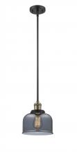 Innovations Lighting 201S-BAB-G73 - Bell - 1 Light - 8 inch - Black Antique Brass - Stem Hung - Mini Pendant