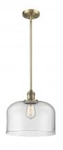 Innovations Lighting 201S-BB-G72-L - Bell - 1 Light - 12 inch - Brushed Brass - Stem Hung - Mini Pendant