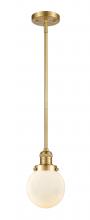 Innovations Lighting 201S-SG-G201-6-LED - Beacon - 1 Light - 6 inch - Satin Gold - Stem Hung - Mini Pendant
