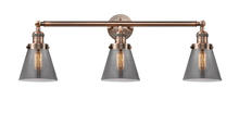 Innovations Lighting 205-AC-G63 - Cone - 3 Light - 30 inch - Antique Copper - Bath Vanity Light