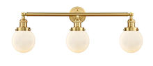 Innovations Lighting 205-SG-G201-6-LED - Beacon - 3 Light - 30 inch - Satin Gold - Bath Vanity Light