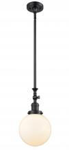 Innovations Lighting 206-BK-G201-8 - Beacon - 1 Light - 8 inch - Matte Black - Stem Hung - Mini Pendant