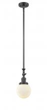 Innovations Lighting 206-OB-G201-6 - Beacon - 1 Light - 6 inch - Oil Rubbed Bronze - Stem Hung - Mini Pendant