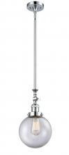 Innovations Lighting 206-PC-G202-8 - Beacon - 1 Light - 8 inch - Polished Chrome - Stem Hung - Mini Pendant