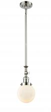 Innovations Lighting 206-PN-G201-6 - Beacon - 1 Light - 6 inch - Polished Nickel - Stem Hung - Mini Pendant