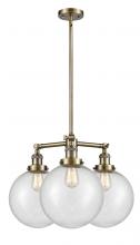 Innovations Lighting 207-AB-G204-10-LED - Beacon - 3 Light - 24 inch - Antique Brass - Stem Hung - Chandelier