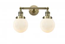 Innovations Lighting 208-AB-G201-6-LED - Beacon - 2 Light - 17 inch - Antique Brass - Bath Vanity Light