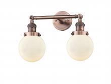 Innovations Lighting 208-AC-G201-6 - Beacon - 2 Light - 17 inch - Antique Copper - Bath Vanity Light