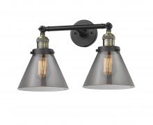 Innovations Lighting 208-BAB-G43-LED - Cone - 2 Light - 18 inch - Black Antique Brass - Bath Vanity Light