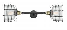 Innovations Lighting 208L-BAB-G74-CE - Bell Cage - 2 Light - 9 inch - Black Antique Brass - Bath Vanity Light