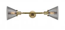 Innovations Lighting 208L-BB-G43 - Cone - 2 Light - 8 inch - Brushed Brass - Bath Vanity Light