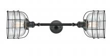 Innovations Lighting 208L-BK-G72-CE - Bell Cage - 2 Light - 9 inch - Matte Black - Bath Vanity Light