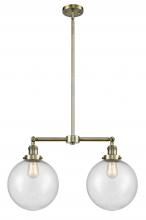 Innovations Lighting 209-AB-G204-10 - Beacon - 2 Light - 25 inch - Antique Brass - Stem Hung - Adjustable Island Light