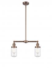 Innovations Lighting 209-AC-G312 - Dover - 2 Light - 21 inch - Antique Copper - Stem Hung - Island Light