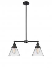 Innovations Lighting 209-BK-G42 - Cone - 2 Light - 21 inch - Matte Black - Stem Hung - Island Light