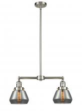 Innovations Lighting 209-SN-G173 - Fulton - 2 Light - 21 inch - Brushed Satin Nickel - Stem Hung - Island Light