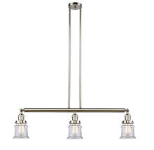 Innovations Lighting 213-PN-G182S - Canton - 3 Light - 39 inch - Polished Nickel - Stem Hung - Island Light