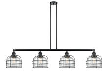 Innovations Lighting 214-BK-G74-CE - Bell Cage - 4 Light - 53 inch - Matte Black - Stem Hung - Island Light