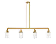 Innovations Lighting 214-SG-G314-LED - Dover - 4 Light - 49 inch - Satin Gold - Stem Hung - Island Light