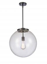 Innovations Lighting 221-1S-BK-G202-16 - Beacon - 1 Light - 16 inch - Matte Black - Cord hung - Pendant