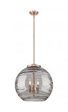 Innovations Lighting 221-3S-AC-G1213-18SM - Athens Deco Swirl - 3 Light - 18 inch - Antique Copper - Cord hung - Pendant