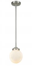 Innovations Lighting 284-1S-SN-G201-6-LED - Beacon - 1 Light - 6 inch - Brushed Satin Nickel - Cord hung - Mini Pendant