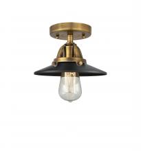 Innovations Lighting 288-1C-BB-M6-BK - Railroad - 1 Light - 8 inch - Brushed Brass - Semi-Flush Mount