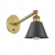 Innovations Lighting 317-1W-BB-M8-BK - Smithfield - 1 Light - 7 inch - Brushed Brass - Sconce