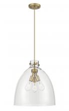 Innovations Lighting 410-3PL-BB-G412-18CL - Newton Bell - 3 Light - 18 inch - Brushed Brass - Cord hung - Pendant