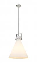 Innovations Lighting 411-1SL-SN-G411-16WH - Newton Cone - 1 Light - 16 inch - Brushed Satin Nickel - Cord hung - Pendant