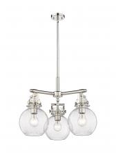 Innovations Lighting 411-3CR-PN-G410-7SDY - Newton Sphere - 3 Light - 21 inch - Polished Nickel - Pendant