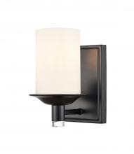 Innovations Lighting 417-1W-BK-W - Manhattan - 1 Light - 5 inch - Matte Black - Bath Vanity Light