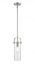 Innovations Lighting 423-1S-SN-G423-12SDY - Pilaster II Cylinder - 1 Light - 12 inch Long Glass - Satin Nickel - Pendant