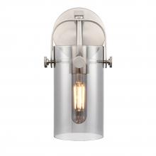  423-1W-SN-G423-7SM - Pilaster II Cylinder - 1 Light - 7 inch Long Glass - Satin Nickel - Sconce