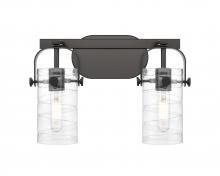  423-2W-BK-G423-7DE - Pilaster II Cylinder - 2 Light - 15 inch - Matte Black - Bath Vanity Light