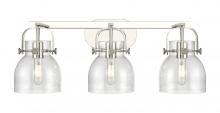 Innovations Lighting 423-3W-PN-G412-6SDY - Pilaster II Bell - 3 Light - 27 inch - Polished Nickel - Bath Vanity Light